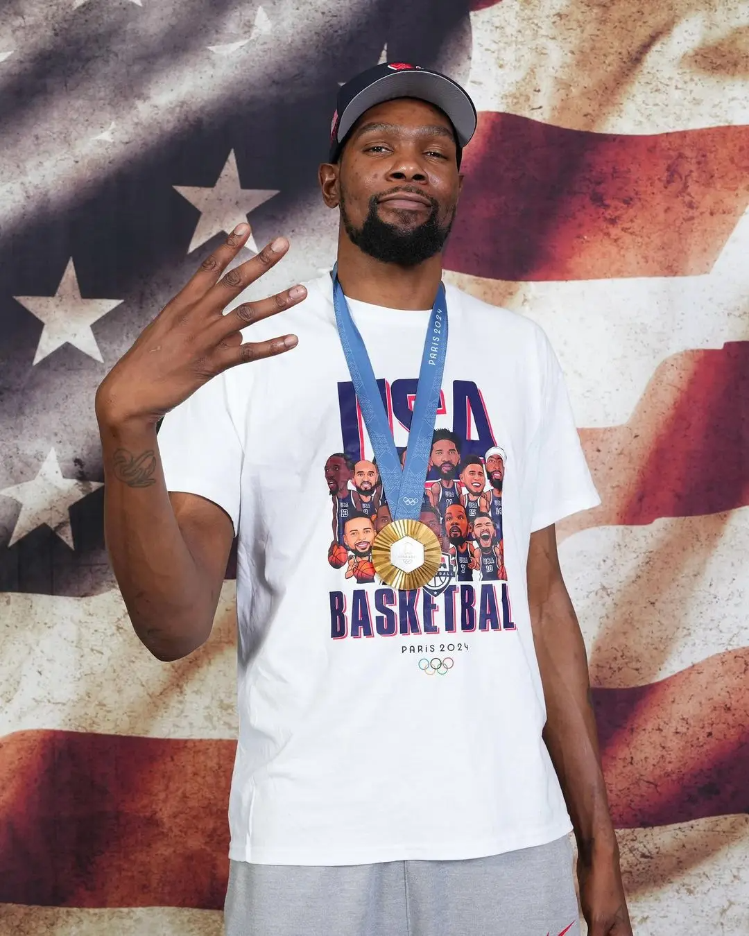 USA Men’s Basketball 2024 Summer Olympics Gold Medal Team cartoon shirt